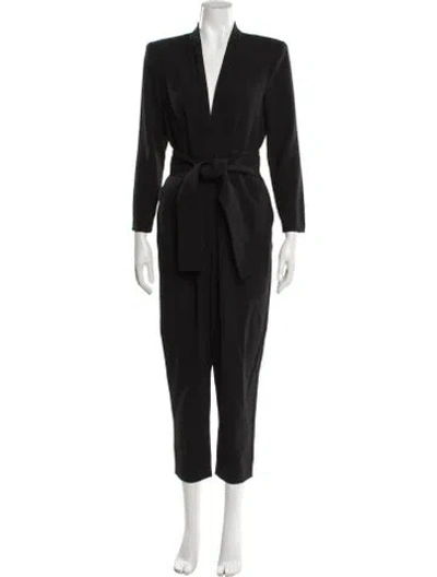 Pre-owned A.l.c V-neck Jumpsuit In Black