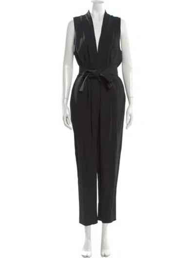 Pre-owned A.l.c V-neck Jumpsuit In Black