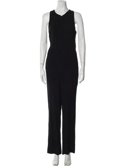 Pre-owned A.l.c V-neck Jumpsuit In Black