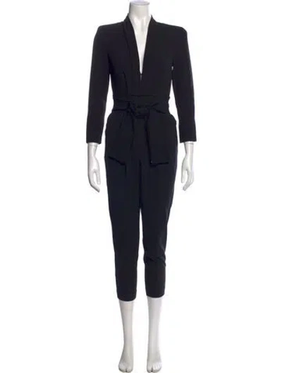 Pre-owned A.l.c V-neck Jumpsuit In Black