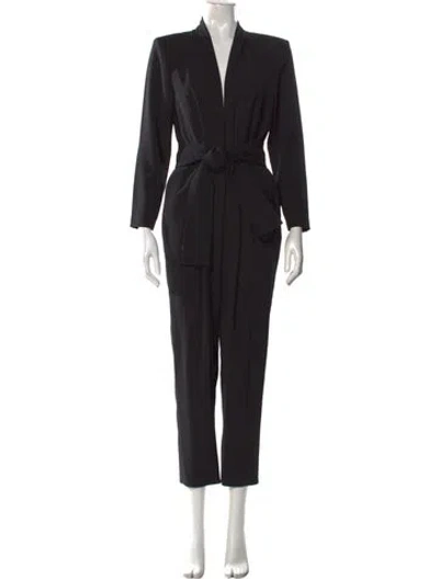 Pre-owned A.l.c V-neck Jumpsuit In Black