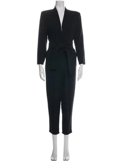 Pre-owned A.l.c V-neck Jumpsuit In Black