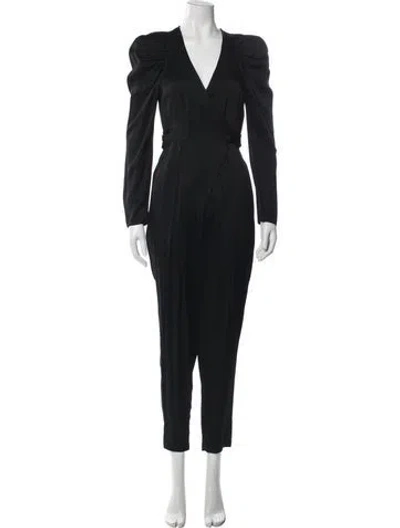 Pre-owned A.l.c V-neck Jumpsuit In Black