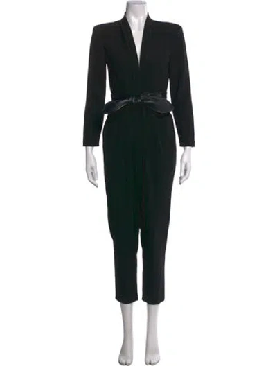 Pre-owned A.l.c V-neck Jumpsuit In Black