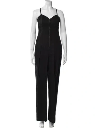 Pre-owned A.l.c V-neck Jumpsuit In Black
