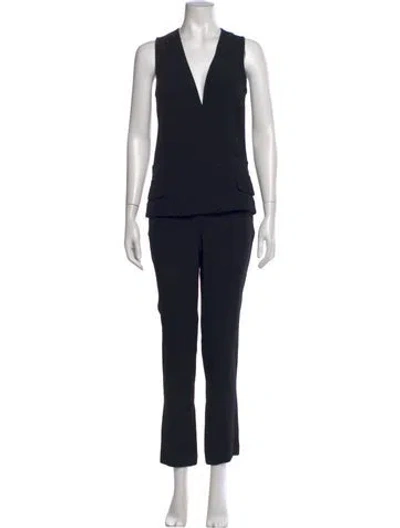 Pre-owned A.l.c V-neck Jumpsuit In Black
