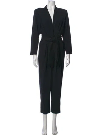 Pre-owned A.l.c V-neck Jumpsuit In Black