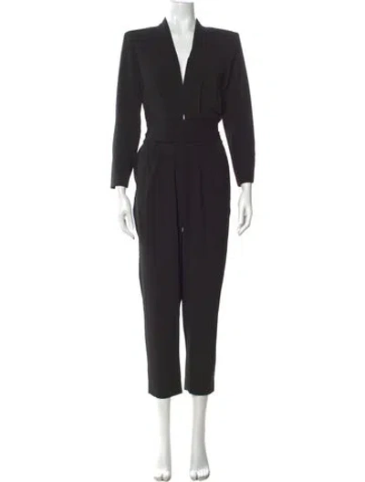 Pre-owned A.l.c V-neck Jumpsuit In Black