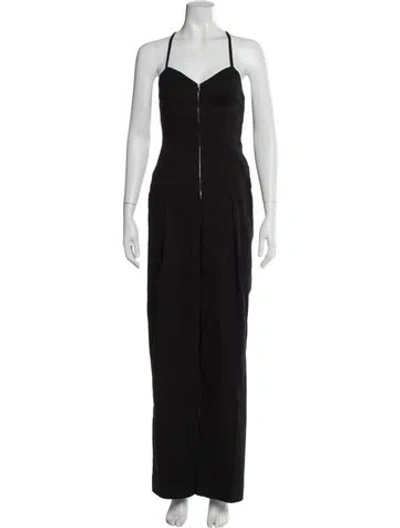 Pre-owned A.l.c V-neck Jumpsuit In Black