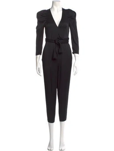 Pre-owned A.l.c V-neck Jumpsuit In Black