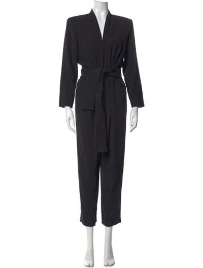 Pre-owned A.l.c V-neck Jumpsuit In Black