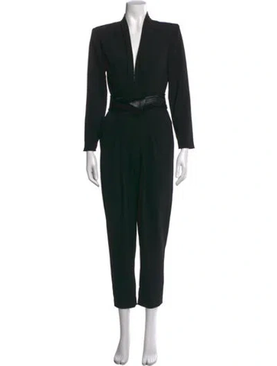 Pre-owned A.l.c V-neck Jumpsuit In Black