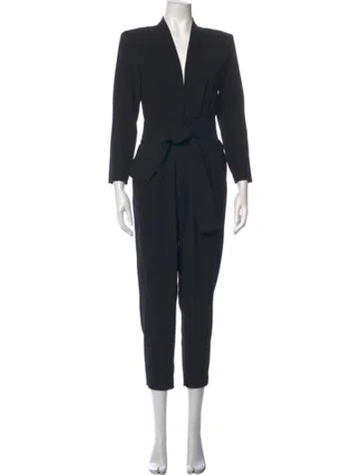 Pre-owned A.l.c V-neck Jumpsuit In Black