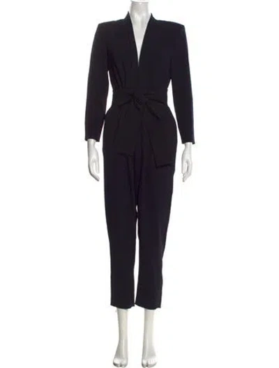 Pre-owned A.l.c V-neck Jumpsuit In Black