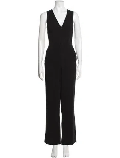 Pre-owned A.l.c V-neck Jumpsuit In Black