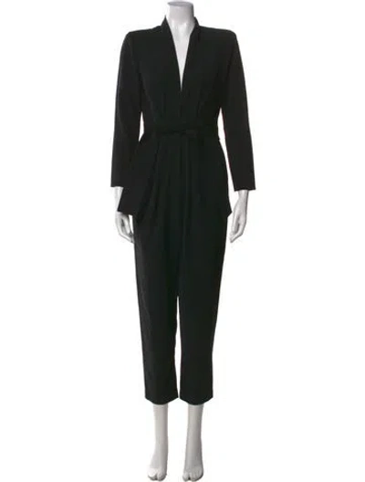 Pre-owned A.l.c V-neck Jumpsuit In Black