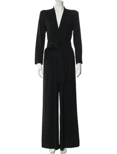 Pre-owned A.l.c V-neck Jumpsuit In Black