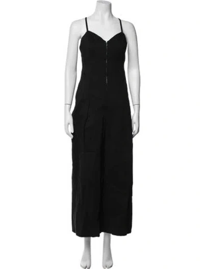 Pre-owned A.l.c V-neck Jumpsuit In Black