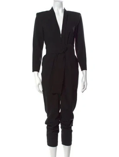 Pre-owned A.l.c V-neck Jumpsuit In Black