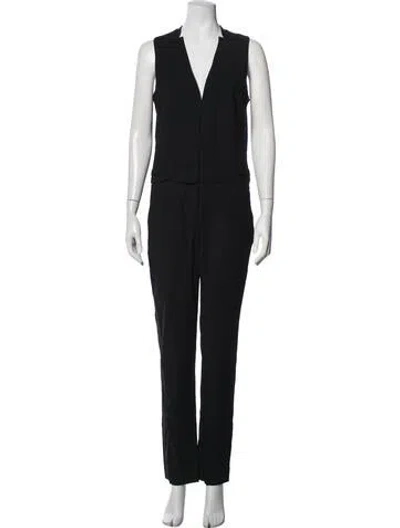 Pre-owned A.l.c V-neck Jumpsuit In Black