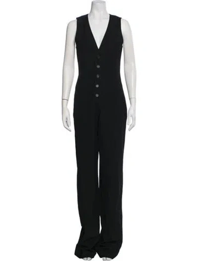 Pre-owned A.l.c V-neck Jumpsuit In Black