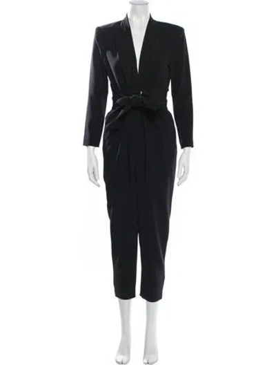 Pre-owned A.l.c V-neck Jumpsuit In Black