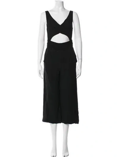 Pre-owned A.l.c V-neck Jumpsuit In Black