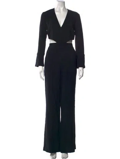 Pre-owned A.l.c V-neck Jumpsuit In Black