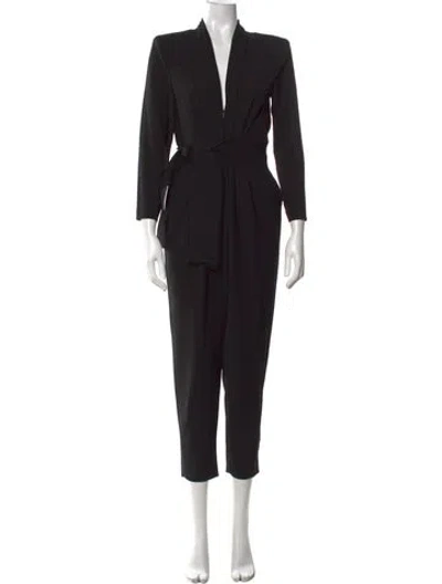 Pre-owned A.l.c V-neck Jumpsuit In Black