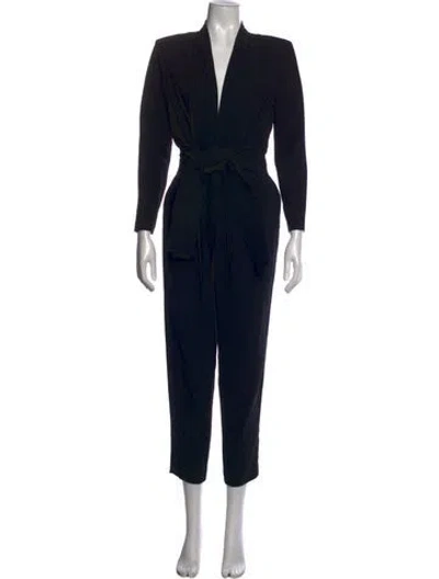 Pre-owned A.l.c V-neck Jumpsuit In Black