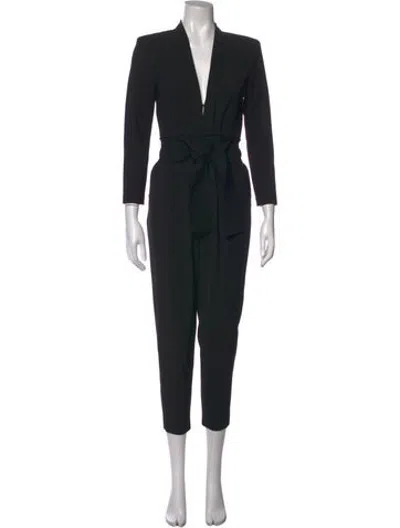 Pre-owned A.l.c V-neck Jumpsuit In Black