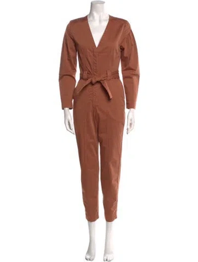 Pre-owned A.l.c V-neck Jumpsuit In Brown
