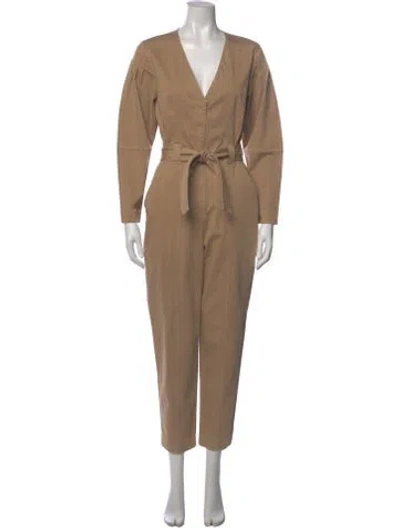 Pre-owned A.l.c V-neck Jumpsuit In Brown