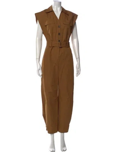 Pre-owned A.l.c V-neck Jumpsuit In Brown