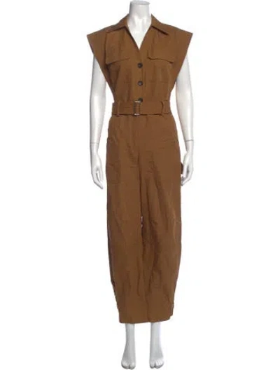 Pre-owned A.l.c V-neck Jumpsuit In Brown