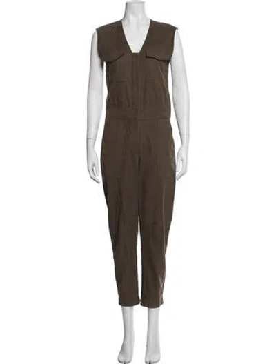 Pre-owned A.l.c V-neck Jumpsuit In Green