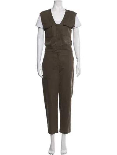 Pre-owned A.l.c V-neck Jumpsuit In Green