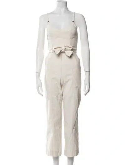 Pre-owned A.l.c V-neck Jumpsuit In Neutrals