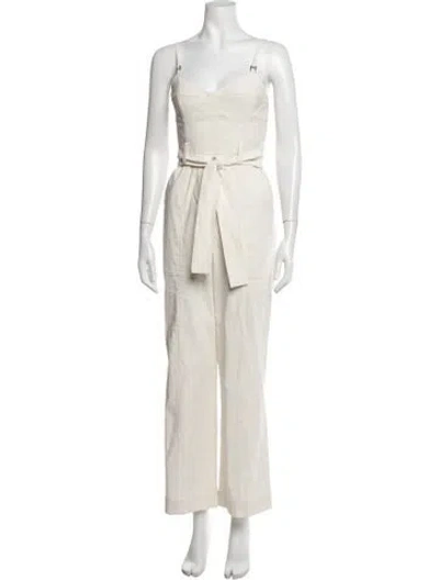 Pre-owned A.l.c V-neck Jumpsuit In Neutrals