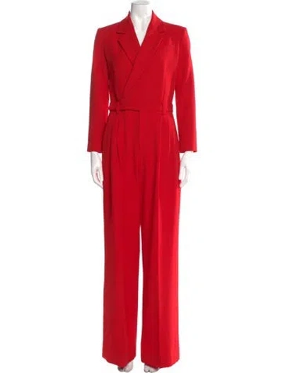 Pre-owned A.l.c V-neck Jumpsuit In Red