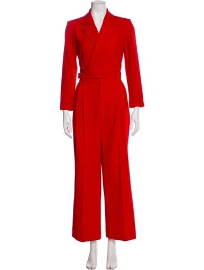 Pre-owned A.l.c V-neck Jumpsuit In Red