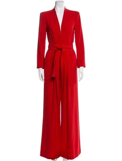 Pre-owned A.l.c V-neck Jumpsuit In Red