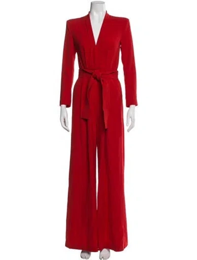 Pre-owned A.l.c V-neck Jumpsuit In Red