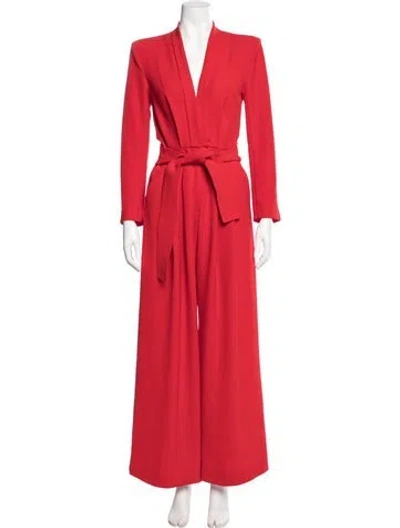 Pre-owned A.l.c V-neck Jumpsuit In Red
