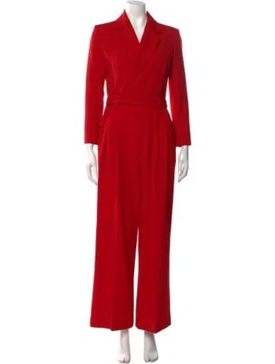 Pre-owned A.l.c V-neck Jumpsuit In Red