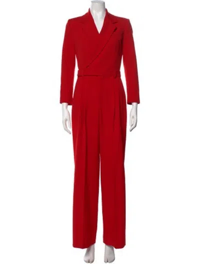 Pre-owned A.l.c V-neck Jumpsuit In Red