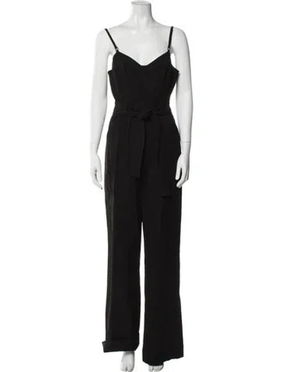 Pre-owned A.l.c V-neck Jumpsuit W/ Tags In Black