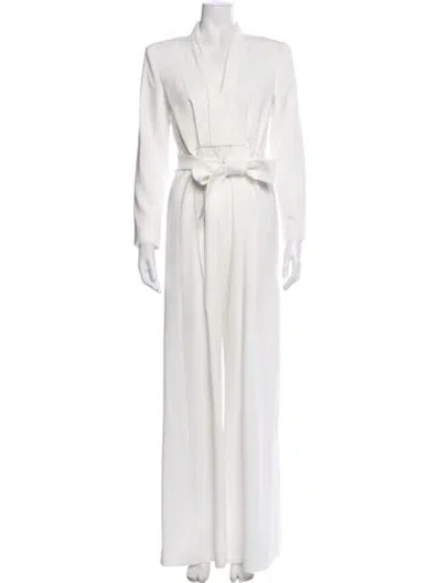 Pre-owned A.l.c V-neck Jumpsuit In White
