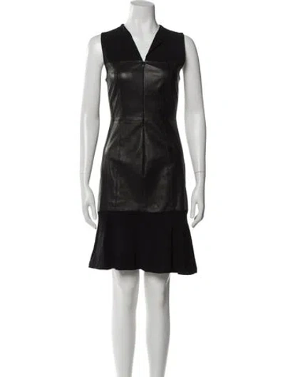Pre-owned A.l.c V-neck Knee-length Dress In Black
