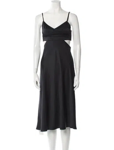 Pre-owned A.l.c V-neck Knee-length Dress In Black